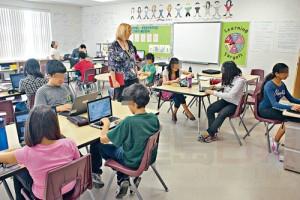 Teacher, Stephanie Ratti at her school in Richmond Hill. Photography by: Salvatore Sacco