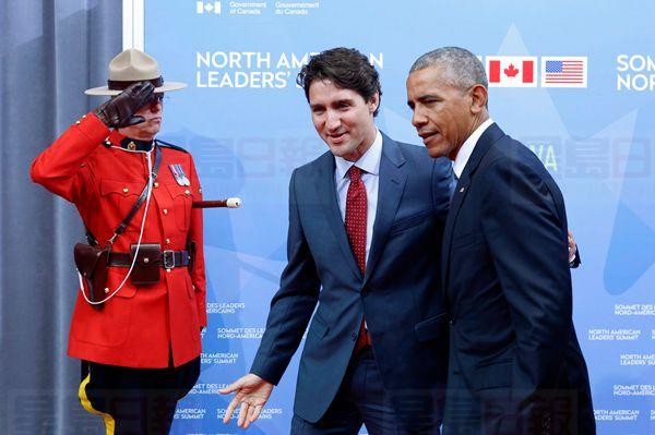Prime Minister Justin Trudeau, left, welcomes U.S. President Barack Obama to the North American Leaders' Summit in Ottawa, Wednesday June 29, 2016. THE CANADIAN PRESS/Fred Chartrand