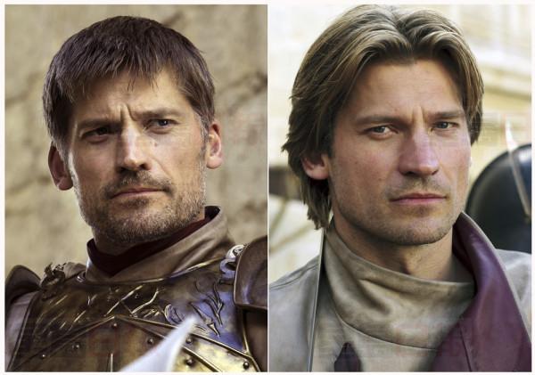 This combination photo of images released by HBO shows Nikolaj Coster-Waldau portraying Jaime Lannister in "Game of Thrones." The final season of the popular series premieres on April 14. (HBO via AP)