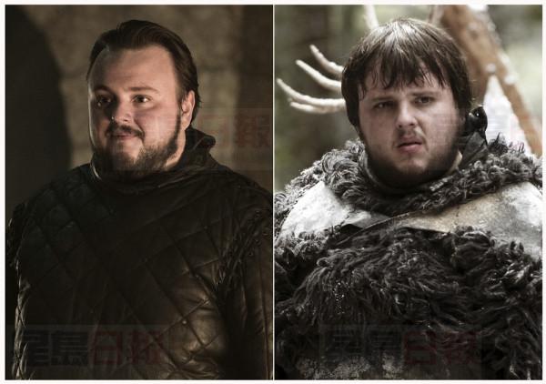 This combination photo of images released by HBO shows John Bradley portraying Samwell Tarly in "Game of Thrones." The final season of the popular series premieres on April 14. (HBO via AP)