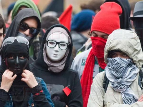 Canadian masked protesters