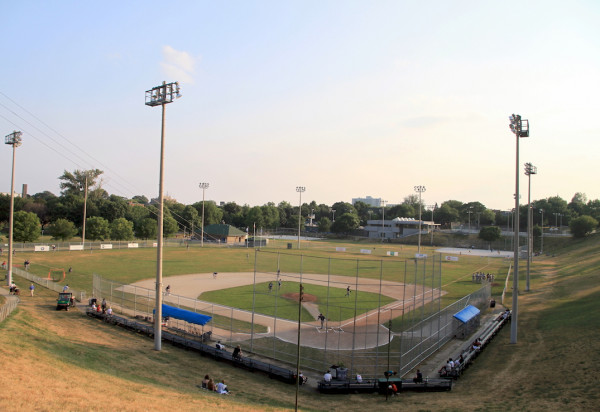 TORONTO - JULY 22: A baseball diamond on July 22, 2012 in Toronto. Toronto Parks governs over 3 million trees, 1473 named parks, 839 sports field and about 670 other recreational facilities.