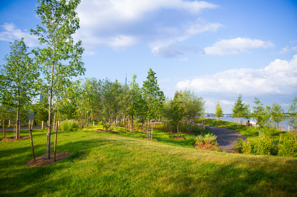 Sunrise Garden Pavilion at Trillium Park in Toronto, Canada. The urban park was part of the revitalization of the Ontario Place area.