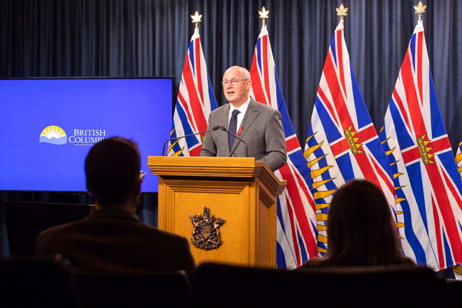 Mike Farnworth, Minister of Public Safety and Solicitor General, and Rob Fleming, Minister of Transportation and Infrastructure, provide an update on the recent flooding and mudslide events in British Columbia, November 30, 2021.