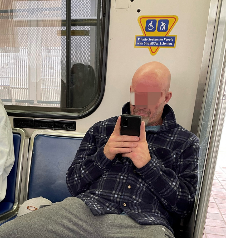 白人男子稱口罩無用論。星島記者王弘樹攝