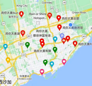 有多倫多網友指,當地的谷歌地圖亦被波及。網上圖片