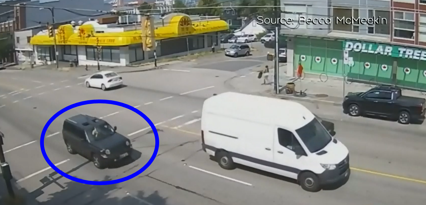 藍圈中的肇事車輛最後一次出現是在喜士定東街。麥克米金提供