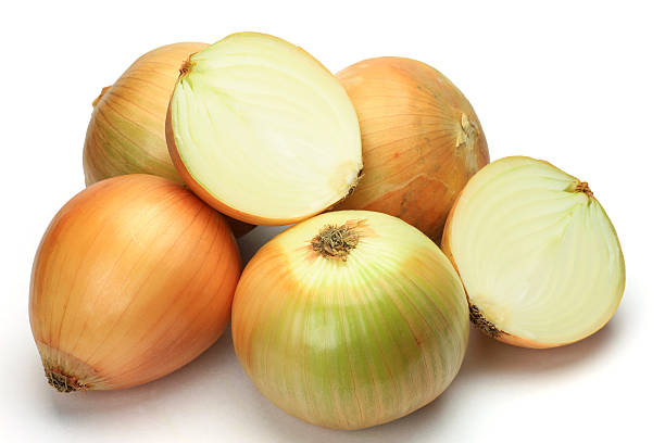 I took many onions in a white background.