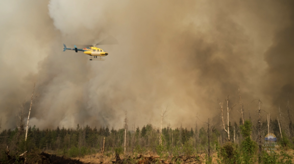 圖為位於聖約翰堡附近的山火。