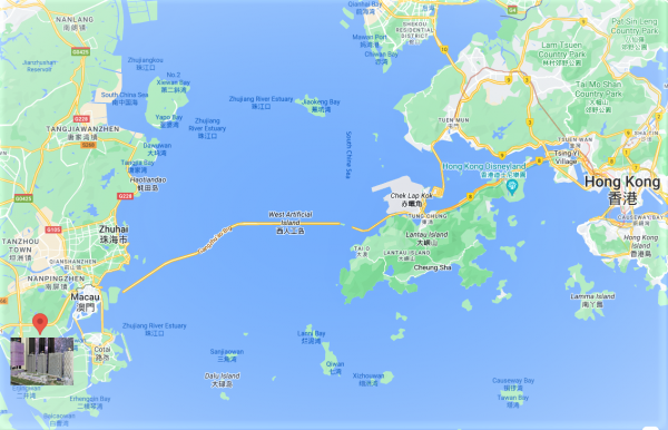 從香港到橫琴只需約一小時車程，這是樓盤的賣點之一。