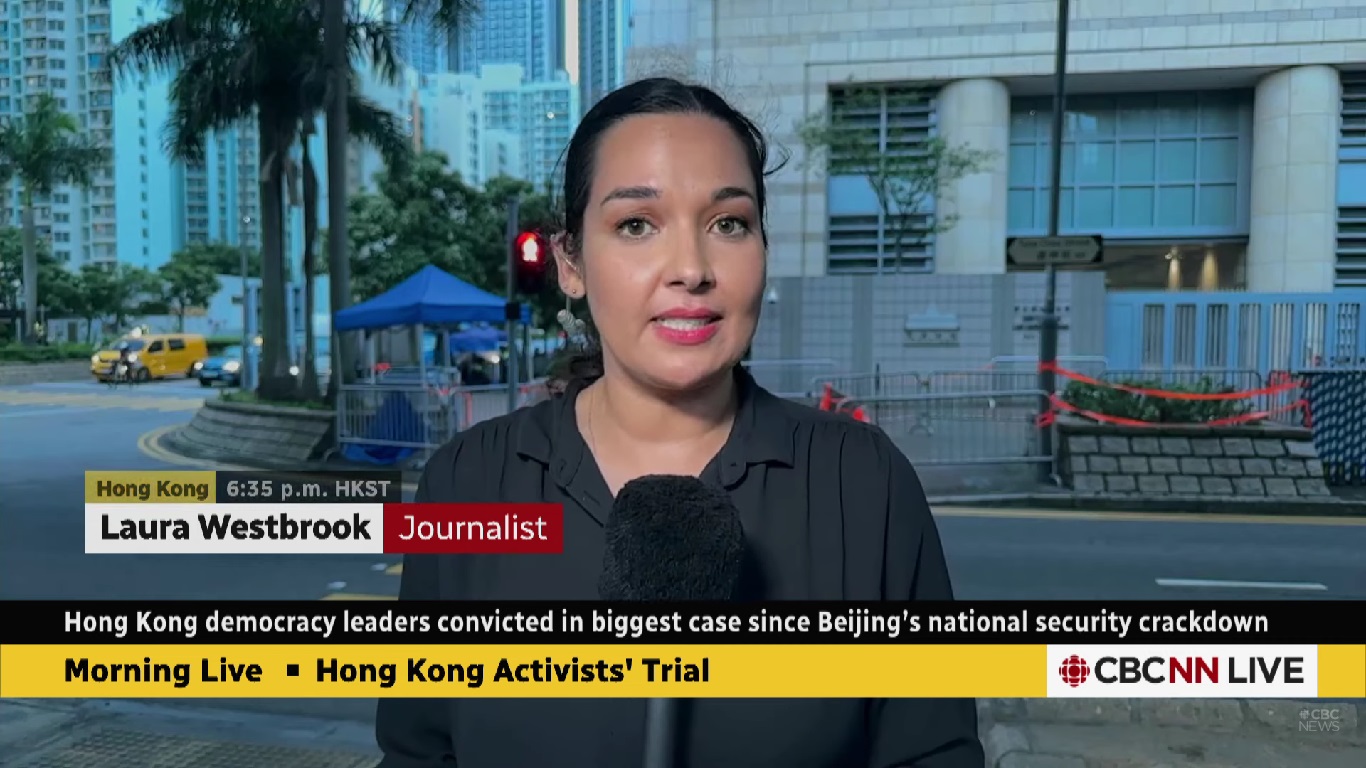 CBC在早晨新聞中直播西九龍法院外情況