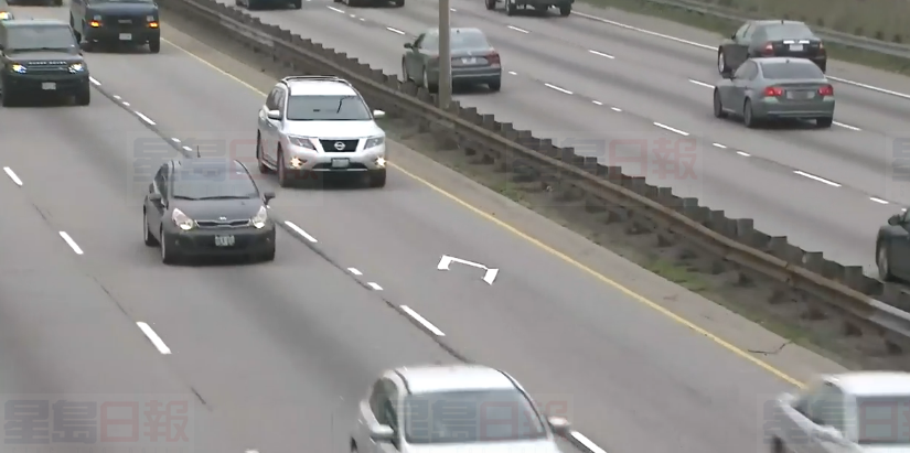 QEW上臨時HOV車道菱形標誌已開始脫落