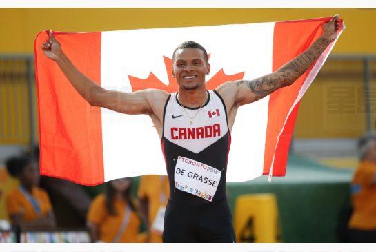 加國「飛人」Andre De Grasse獲泛運男子兩百米短跑金牌並刷新紀錄