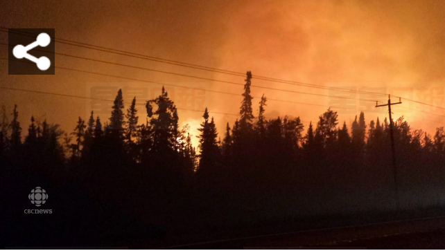 薩省森林火災兇猛 一萬三千人被迫離家