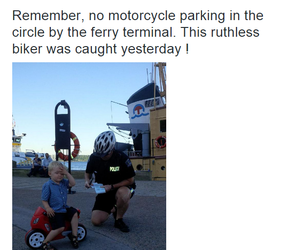 3歲男童騎玩具車出門 獲人生第一張「罰單」