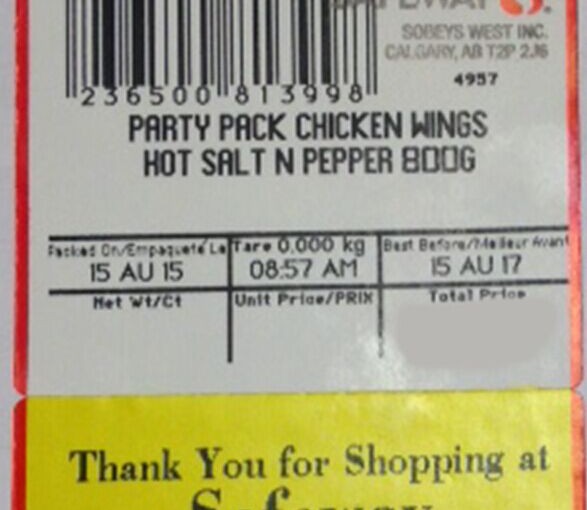 疑含葡萄球菌 五省Safeway召回熟食雞翅