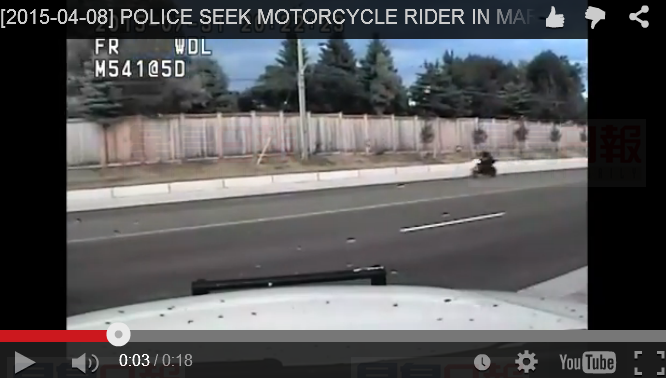 萬錦時速180摩托車手甩脫警車 警方要找該司機