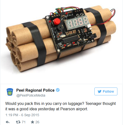 機場發現炸彈，原來是鬧鐘