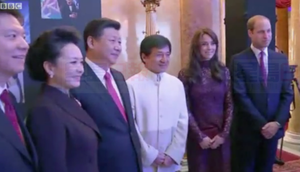 威廉和凱特陪同習近平夫婦參觀 成龍現身