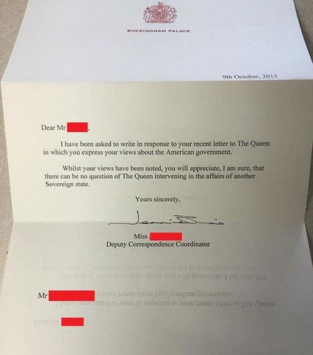 美國選民寫信求回歸 英女王回信