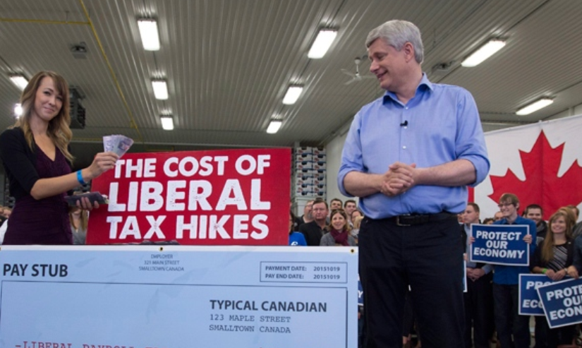 哈珀說 選自由黨政府加拿大家庭會丟錢