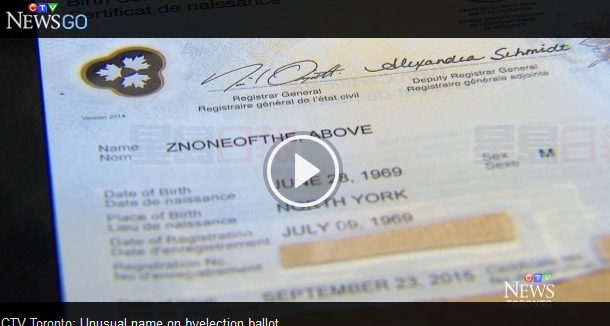 安省補選 候選人改名叫「以上都不是」