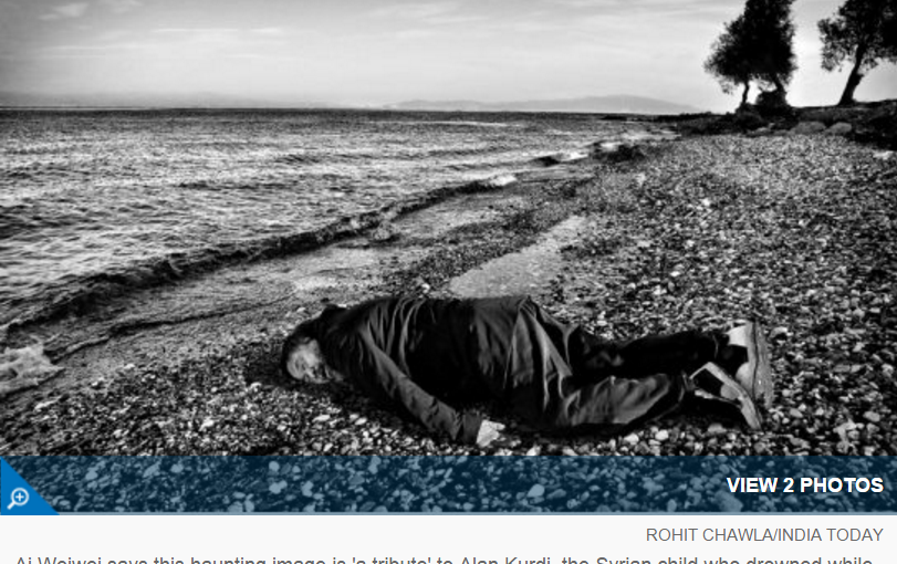 艾未未扮溺亡敘利亞男童拍照引爭議