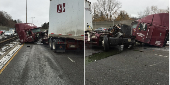 貨車連撞致QEW 司機被控粗心駕駛