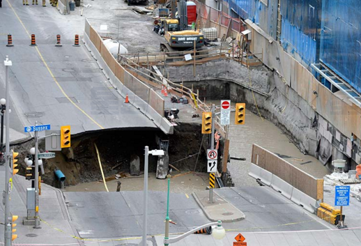 渥太華街道大沉洞已灌入混凝土