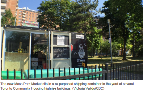 Moss Park社區貨櫃箱里開平價果蔬店