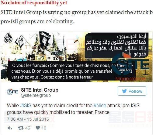 親IS組織在其網頁上“慶祝”車禍