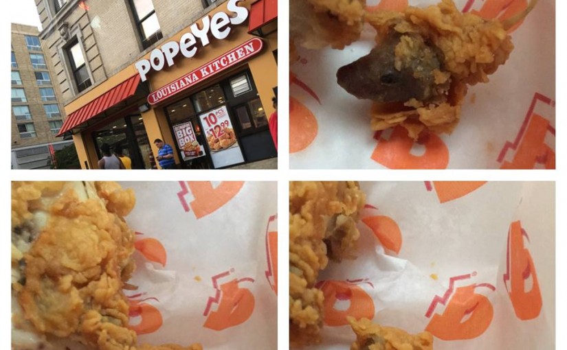 女子在Popeyes炸雞吃出老鼠頭 還敢去嗎