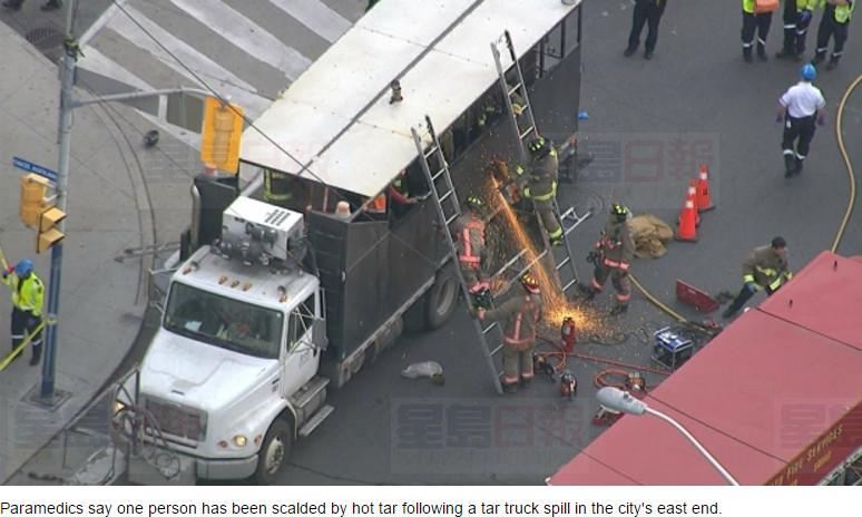 工人跌入卡車400度焦油中遭燙傷 難以施救命危