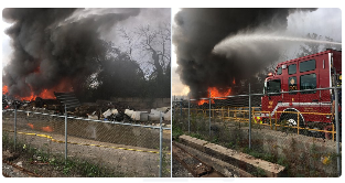 密市報廢汽車場起大火 烏黑濃煙升天