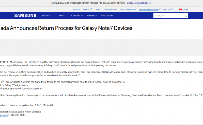加拿大三星召回著火手機 具體公告見此