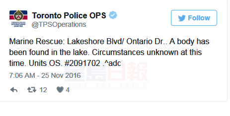 安大略湖上發現尸體