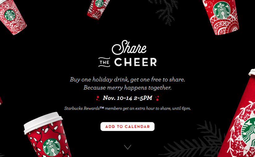 星巴克聖誕紙杯面世 節日飲料買一送一