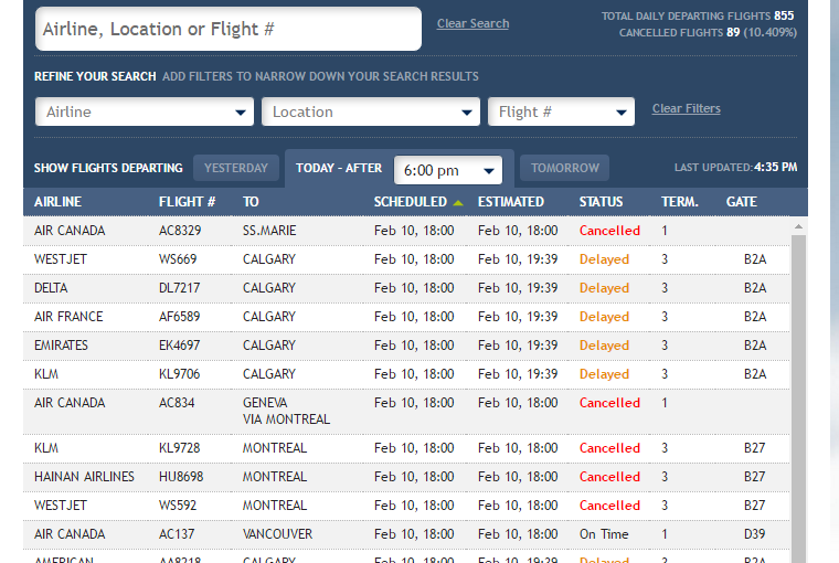 惡劣天氣造成大量飛機延誤 請提前檢查航班信息
