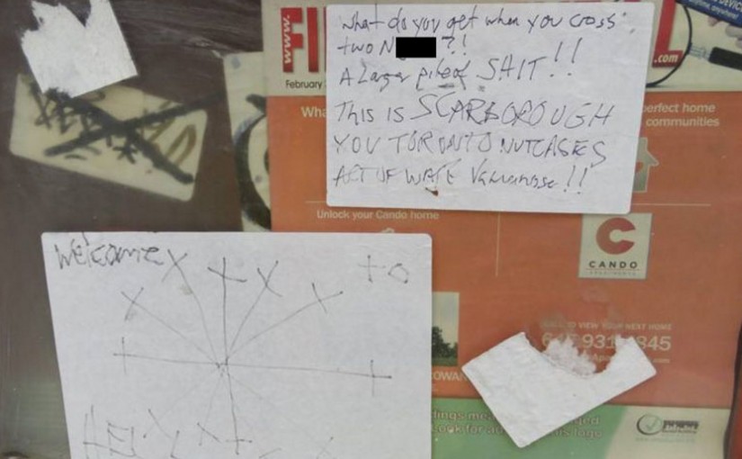 士嘉堡居民區出現反華海報