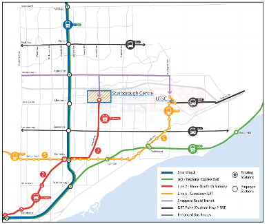 多倫多市議會批准士嘉堡地鐵延伸線調整