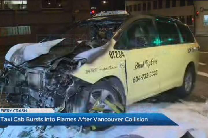 溫哥華東區發生涉及的士的警務事故