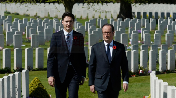 杜魯多向維米嶺戰役陣亡加拿大士兵致敬