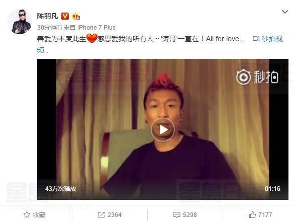 陳羽凡：2015年與白百何離婚 將無限期退出娛樂圈