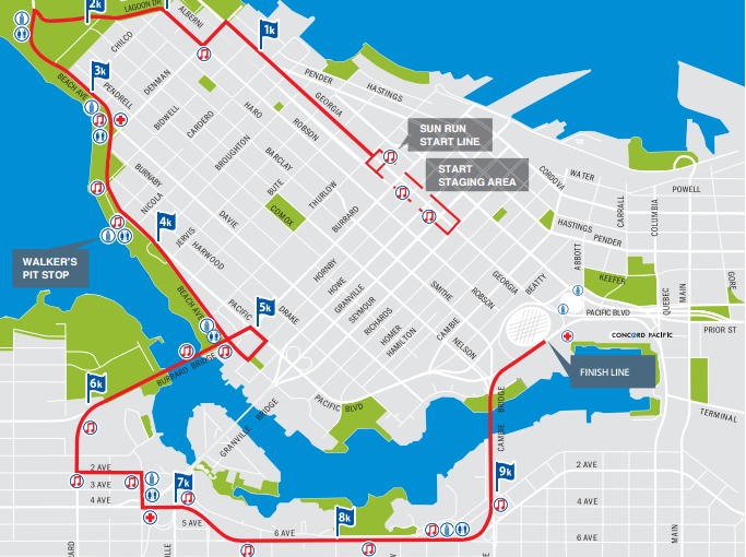 溫哥華第33屆Sun Run長跑活動 星期日早上舉行