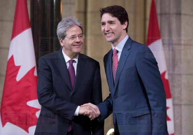 杜魯多不懼特朗普保護主義，於意大利總理確定貿易關係