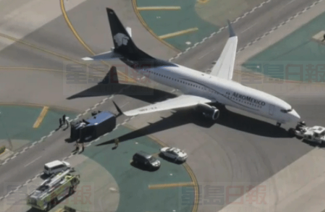 洛杉磯飛機著落后撞上卡車 致8人受傷