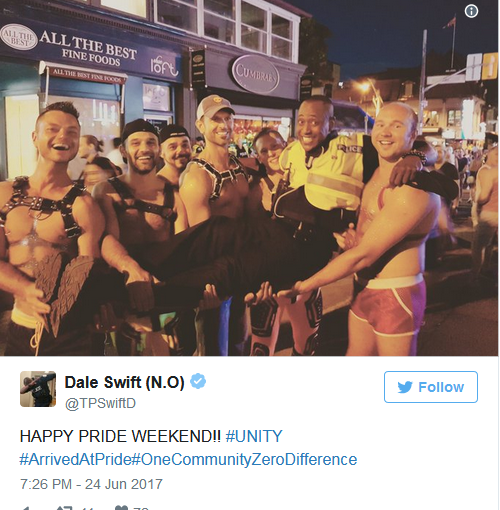 被禁參加自豪巡遊 警察加入街頭派對狂歡