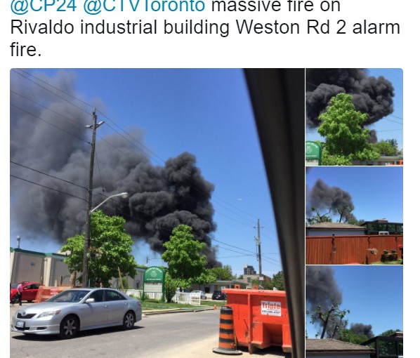 北約克大火 高樓被吞沒在滾滾濃煙