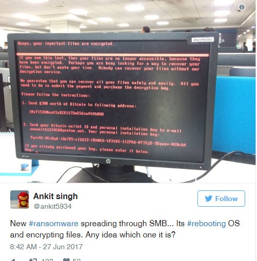 勒索軟件Petya攻擊歐洲多國電腦系統