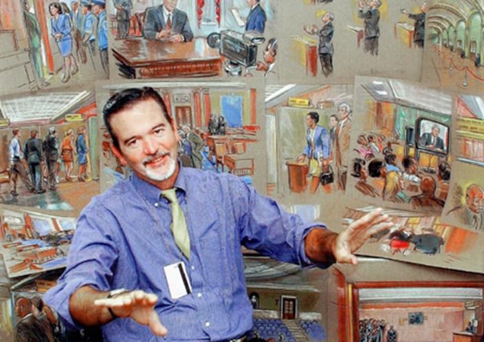 特朗普禁電視台拍攝 CNN派畫家素描白宮記者會